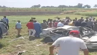 3 وفيات ومصابان في حادث تصادم على طريق سوادة بالمنيا