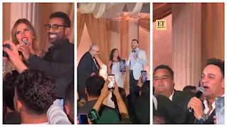 يسرا وحسن الرداد.. رقص النجوم في زفاف نجل بيومي فؤاد- صور