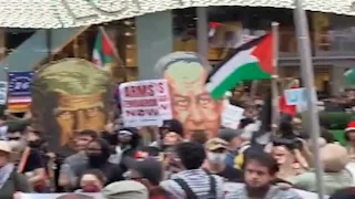 تظاهرات حاشدة في أمريكا تطالب باعتقال نتنياهو "صور وفيديو"