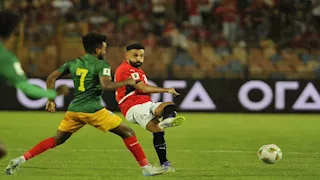 "سيطرة وضربتين جزاء"..منتخب مصر ينهي الشوط الأول متقدماً على إثيوبيا بهدفين