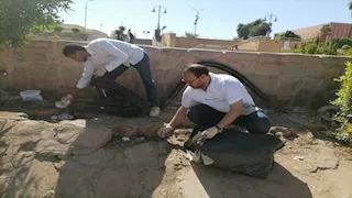 من أجل سماء زرقاء.. حملة لتنظيف شاطئ نهر النيل بالأقصر (صور)