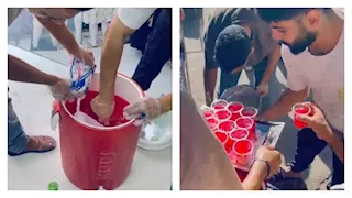 كرم المنايفة.. شباب يوزعون "شربات الموز" على المارة لمواجهة الحر بالباجور 