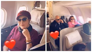 شيري عادل وصفية العمري وأحمد بدير في طريقهم إلى الرياض لحضور joy awards (صور وفيديو)