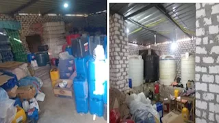 الداخلية تداهم مخزن لإعادة تعبئة زيوت سيارات مستعملة وطرحها في الأسواق بسوهاج