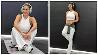 "واكلة الجو".. مي سليم بإطلالة رياضية في أحدث ظهور لها 