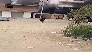 بسبب برج محمول.. حريق يلتهم مرافق منزل بالسويس