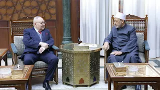 شيخ الأزهر يستقبل رئيس مجلس الدولة والوفد المرافق له
