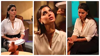 نورهان منصور تتألق في أحدث جلسة تصوير من كواليس مسلسل "التمثيلية"