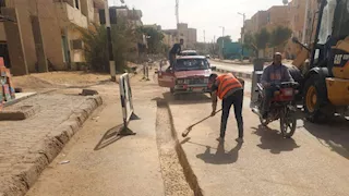 الوادي الجديد تبدأ ترميم ورصف مسارات حفر شبكات الغاز الطبيعي