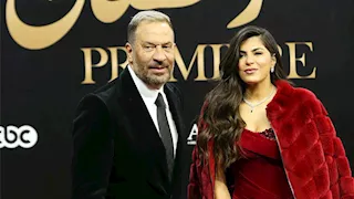 ماجد المصري وزوجته في حفل المتحدة لمسلسلات رمضان 2026