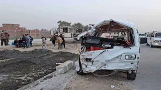 مصرع شخص وإصابة 4 آخرين بحادث على الطريق الإقليمي في المنوفية (صور)