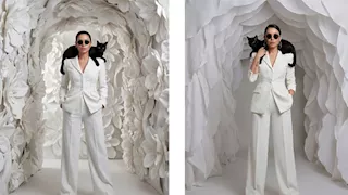 "بدلة بيضاء وقطة سوداء" أحدث ظهور لـ لقاء الخميسي والجمهور يعلق (صور) 