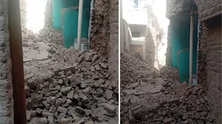 انهيار جزئي لمنزل مكون من 3 طوابق في سوهاج