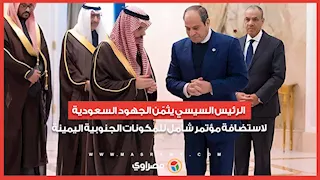 الرئيس السيسي يثمّن الجهود السعودية لاستضافة مؤتمر شامل للمكونات الجنوبية اليمينة