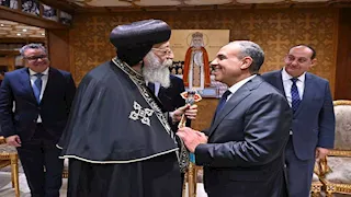 البابا تواضروس يستقبل وزير الخارجية للتهنئة بعيد الميلاد المجيد