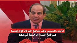 الرئيس السيسي يؤكد تشجيع الشركات الإندونيسية على ضخ استثمارات جديدة في مصر