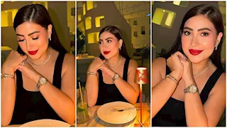 بالصور- بوسي بفستان أسود جريء بعد انتهاء أزمة الشيكات