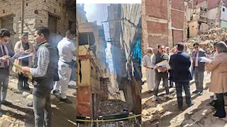النيابة الإدارية تعاين عقار كرموز المائل بعد إخلائه بالإسكندرية - صور