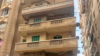 انهيار شرفة عقار مكون من 6 طوابق شرق الإسكندرية