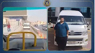 سائق يقتحم مسار الأتوبيس الترددي ويسير عكس الاتجاه أعلى دائري الجيزة