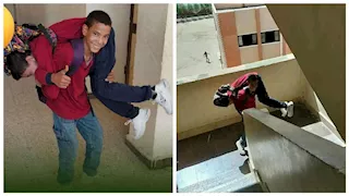 محافظ سوهاج يوجه بنقل طالب زميله يحمله على كتفه إلى فصل بالدور الأرضي