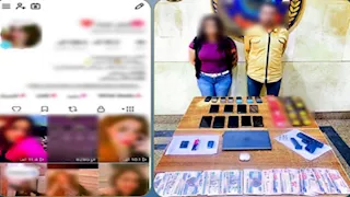   ضبط شخص وسيدة لإدارة حسابات منافية للآداب بحوزتهما 16 هاتفًا ومخدرات في عين شمس