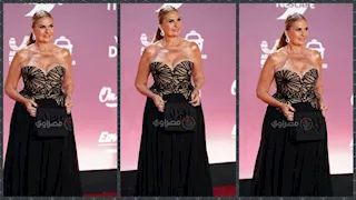 يسرا بإطلالة أنيقة بالأسود والبيج في مهرجان الجونة السينمائي