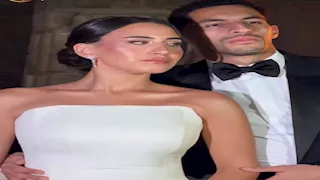 جنا حلمي زوجة مصطفى شوبير تخطف الأنظار في حفل زفافهما 