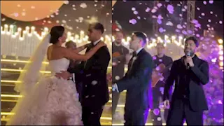 تامر حسني يحيي حفل زفاف مصطفى شوبير (صور وفيديو)