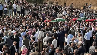 لقطات من مراسم تشييع ضحـ.ـايا هجـ.ـوم كنيسة الكرك في الأردن