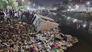 سقوط أتوبيس في ترعة الشرقاوية بشبرا الخيمة ومطالبات بإنشاء سور حماية