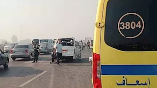 مصرع شاب وإصابة آخر في حادث تصادم  على طريق النوبارية بالبحيرة
