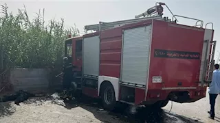 سقوط سيارة إطفاء في ترعة أثناء مواجهة حريق بالشرقية