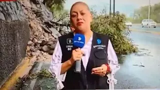 لحظة دهس سيارة لمراسلة مكسيكية على الهواء