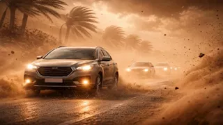 نصائح مهمة لتجنب الحوادث أثناء القيادة في العواصف الترابية