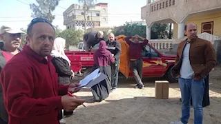 توزيع 150 كرتونة مواد غذائية وحصص لحوم بالتل الكبير في الإسماعيلية