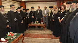 محافظ سوهاج يستقبل الأساقفة والمطارنة لتهنئته بتوليه منصبه