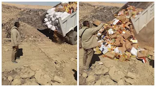 مجهولة المصدر.. إعدام 3 أطنان أغذية فاسدة بالوادي الجديد (صور)