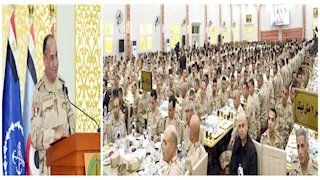 وزير الدفاع يشارك عددًا من مقاتلي الجيش الثاني وجبة الإفطار