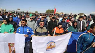 وزير الرياضة ومحافظا الوادي الجديد ومطروح يتقدمون مسيرة شباب المحافظات الحدودية