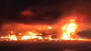 احتراق "ميني كوبر" وتصادم مروع.. ماذا يحدث على طريق بنها الحر؟