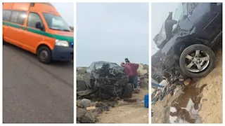 بالصور-  إصابة شابين في انقلاب سيارة على طريق المطار ببورسعيد