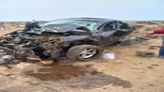 إصابة شاب وفتاة في انقلاب "ملاكي" على طريق مطار بورسعيد (صور)