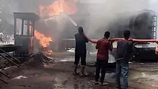 اشتعال طلمبة بنزين.. حريق يثير الذعر في محطة وقود بالمنوفية