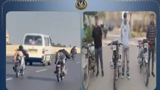 ضبط 3 متهمين بتأدية حركات استعراضية بدراجات نارية على طريق سريع بالجيزة