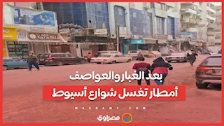 بعد الغبار والعواصف.. أمطار تغسل شوارع أسيوط