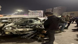 الصور الأولى لحادث تصادم 3 سيارات أعلى دائري المريوطية