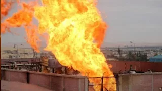 مشاهد جوية من حريق مصفاة النفط الأمريكية بورت آرثر بولاية تكساس