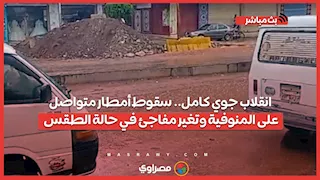 "انقلاب جوي كامل".. سقوط أمطار متواصل على المنوفية وتغير مفاجئ في حالة الطقس