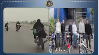  "فيديو يكشف استعراضًا خطيرًا لـ 3 دراجات نارية على الطريق بالدقهلية